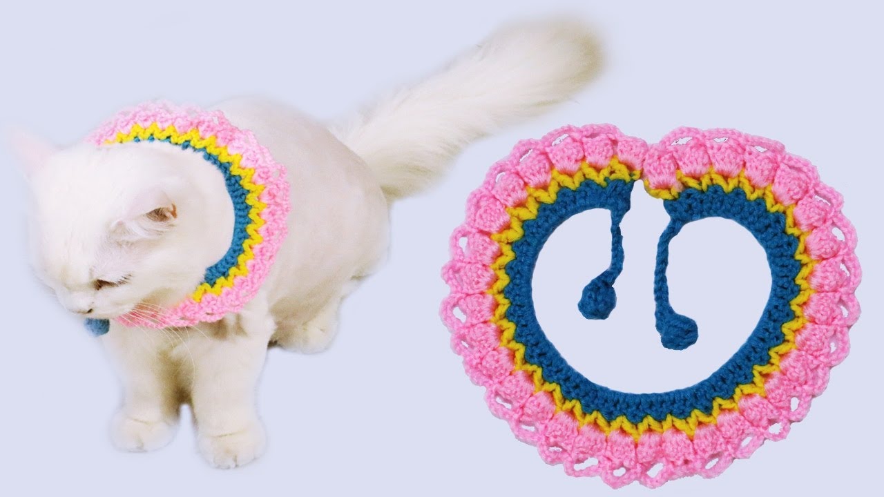 How to crochet pet collar | crochet for cat/dog | Crochet Toys for Cat | Super Simple DIY Cat Toys