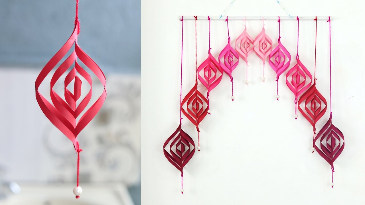 Simple and Attractive Paper Spiral Wall hanging - DIY easy wall decoration ideas