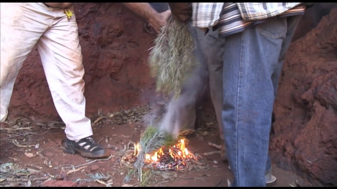 Yindjibarndi Smoking Ceremony for burial site.