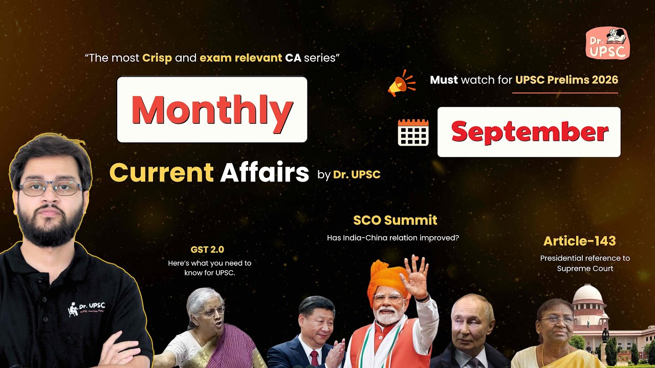 September-Monthly Current Affairs in 1.5 hrs for UPSC Prelims 2026 | Watch till end