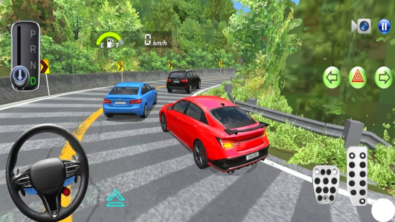 New Hyundai Elantra Red Car In The Narrow Mountain Road Drive - 3D Driving Class - Android Gameplay
