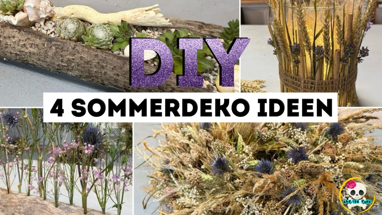 4 SOMMERDEKO Ideen zum selber machen - Step by step Videos in der Beschreibung