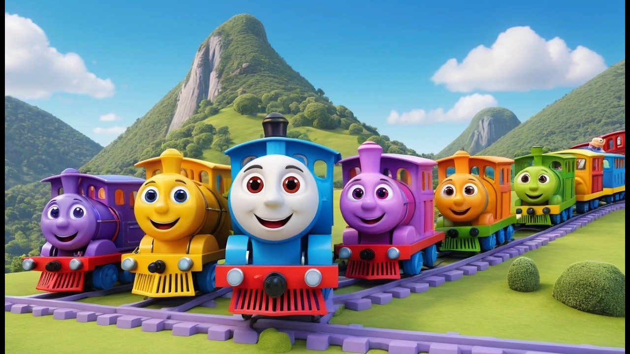 Siete Pequeños Trenes Clic Clic Clic | Canción de Trenes y Números para Niños