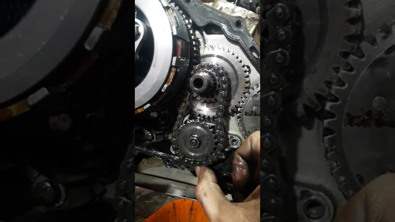 Motor Varillero 200cc, nos encontramos con cadena de la bomba de aceite estirada.