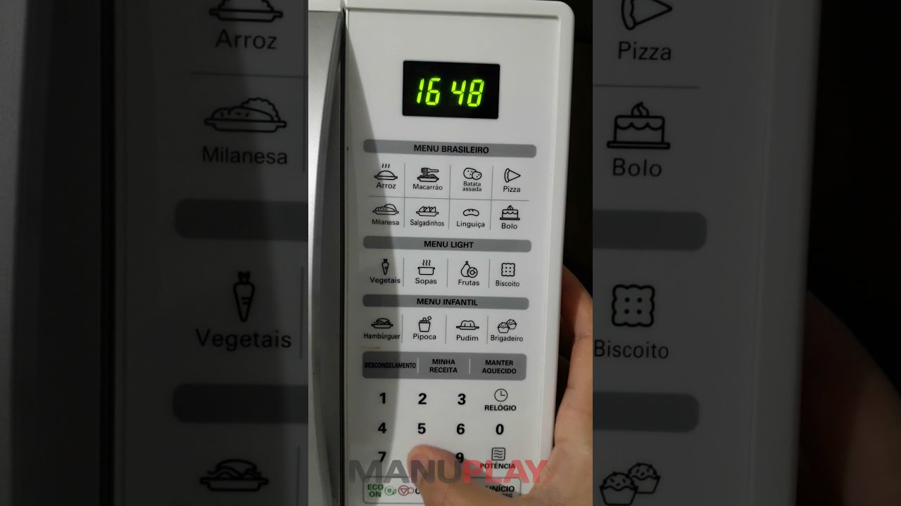 Como ajustar a hora do micro-ondas LG Easy clean