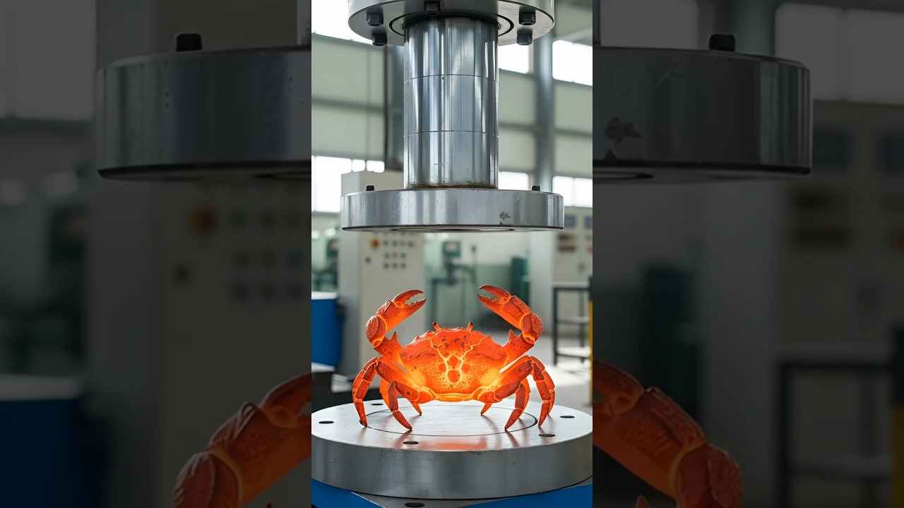 Red Hot Metal Crab Vs Hydraulic Press 🤔