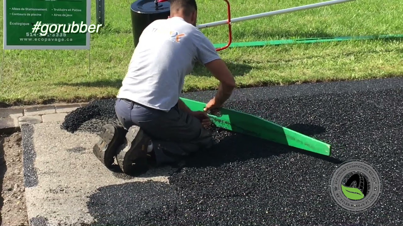 Écopavage installation d'une allée de stationnement de caoutchouc recyclé - Trouver un installateur