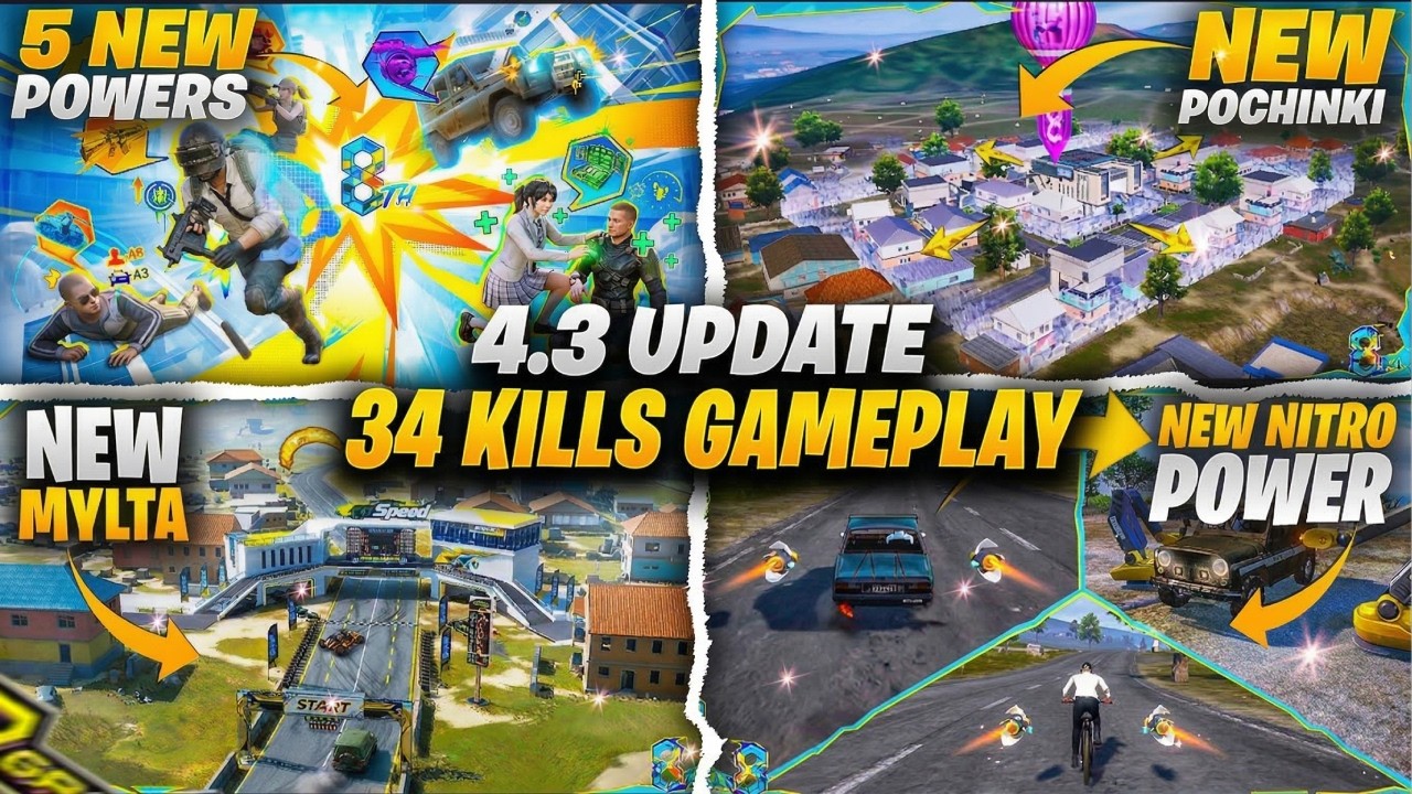 BGMI 4.3 UPDATE 34 FINISHES GAMEPLAY 🔥 FULL MAP EXPLORED - BGMI LEAKS