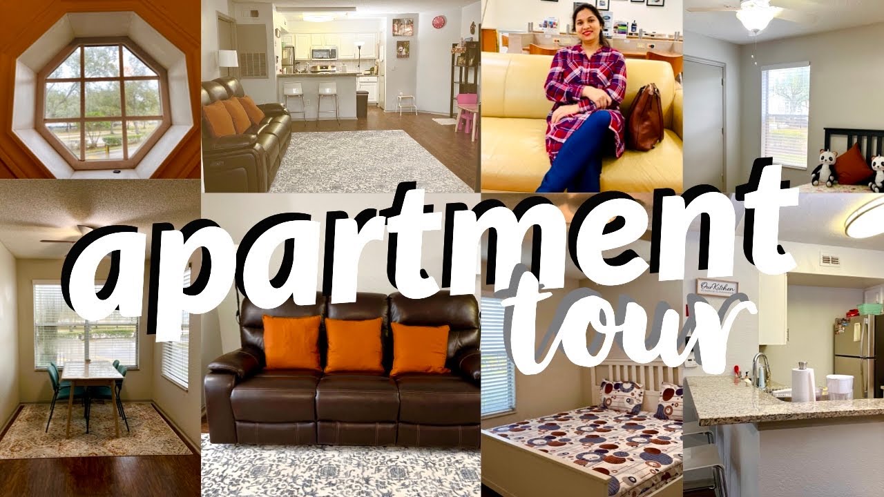 Indian (NRI) 2BHK Rented Apartment Home Tour In Florida AMERICA/My NEW Apartment  Tour USA/HouseTour