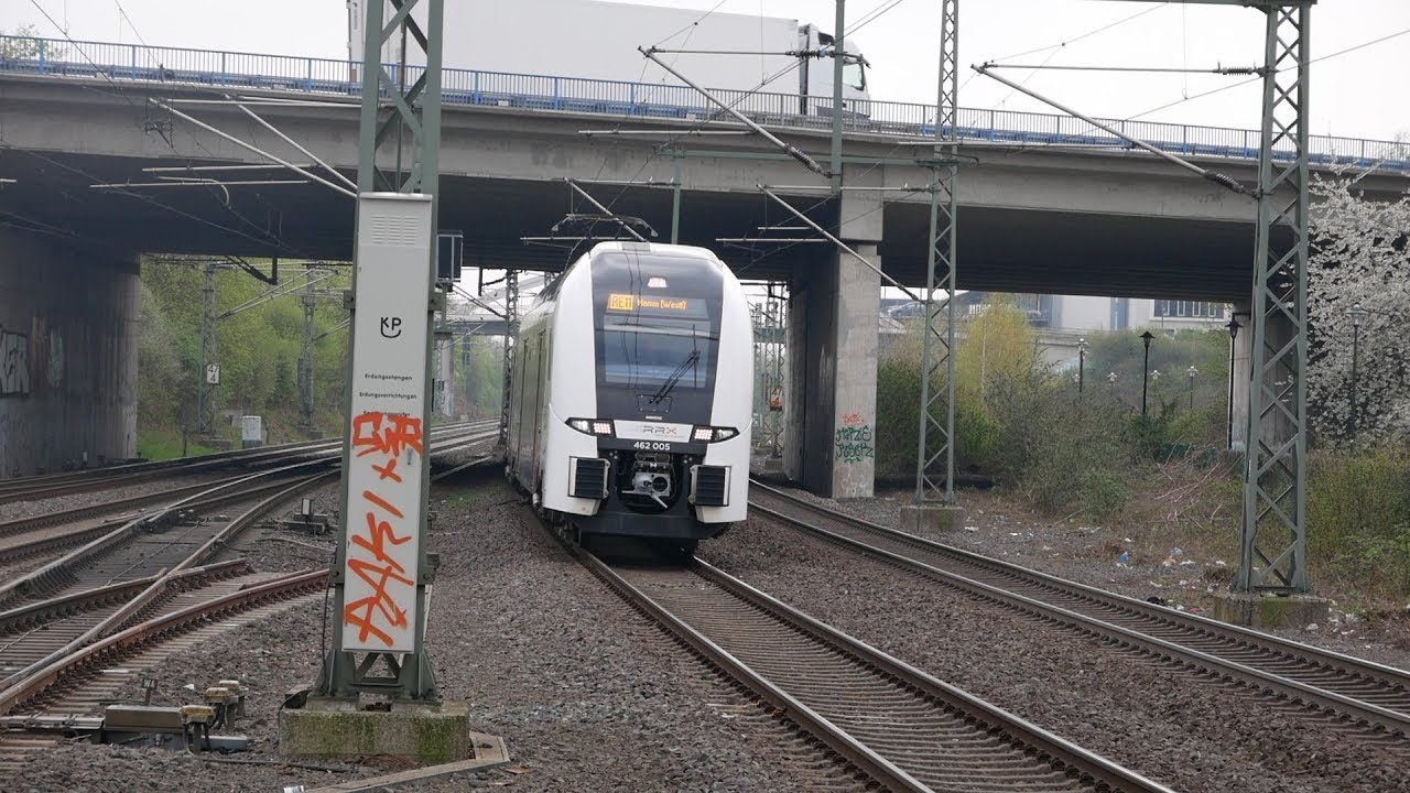 Eisenbahnverkehr im Düsseldorf Flughafen mit ICE 4 RRX BR 401 402 403 406 407 412 101 146 422