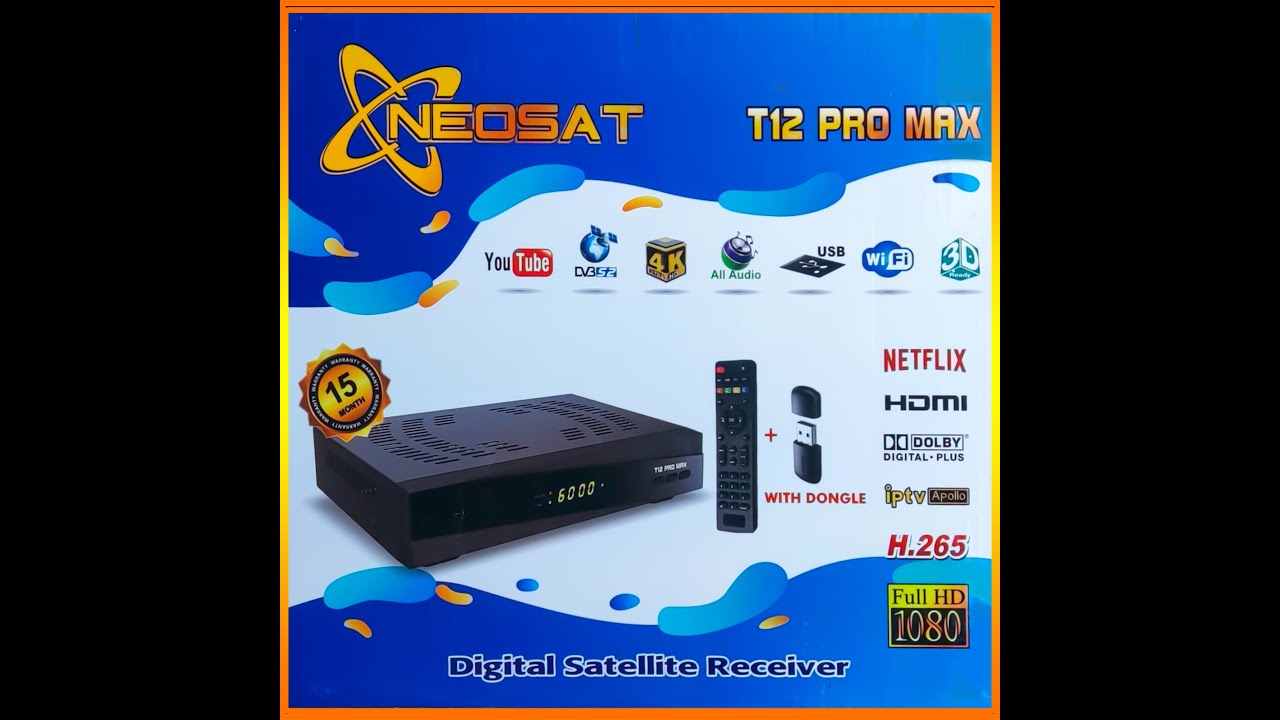 NEOSAT T12 PRO MAX Forever Receiver 15 Month Forever Server | Metal Body | Dolby Audio H.265