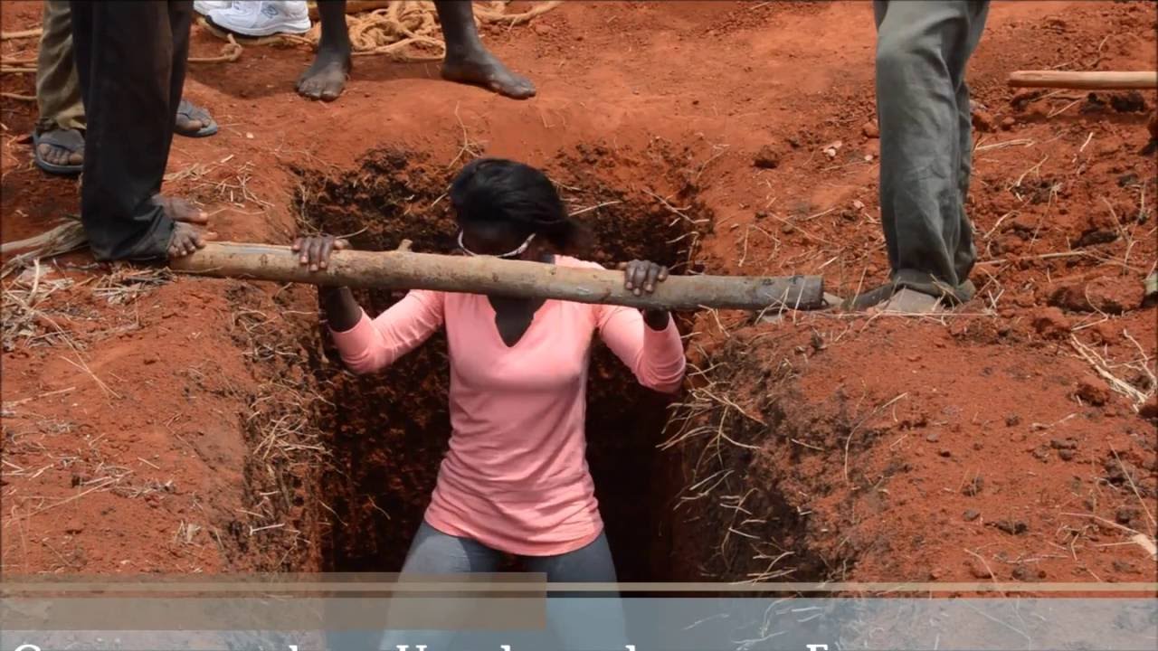 Toilet Construction in rural Uganda - Very dangerous