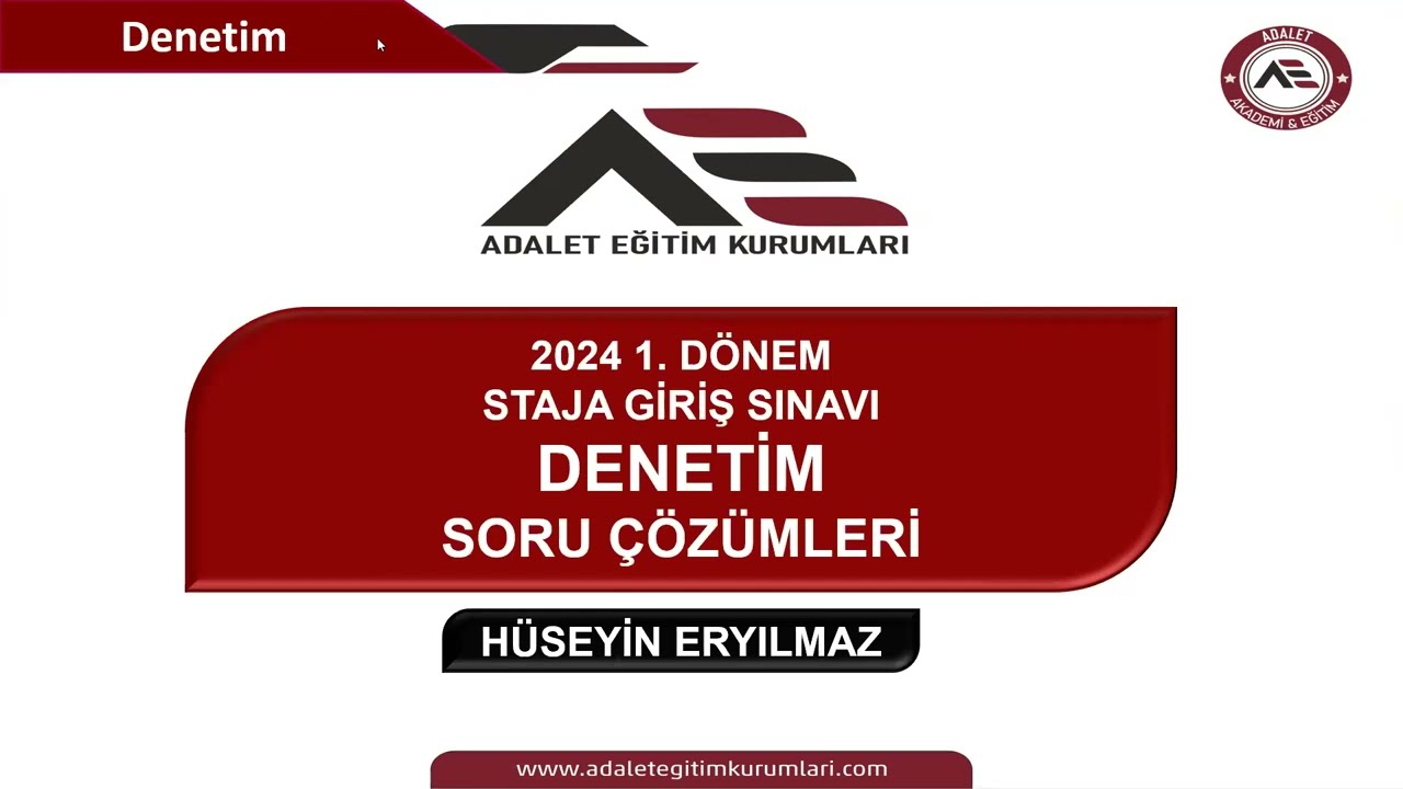 SMMM SGS 2024 /1  MUHASEBE DENETİMİ ÇIKMIŞ SORULARIN ÇÖZÜMÜ