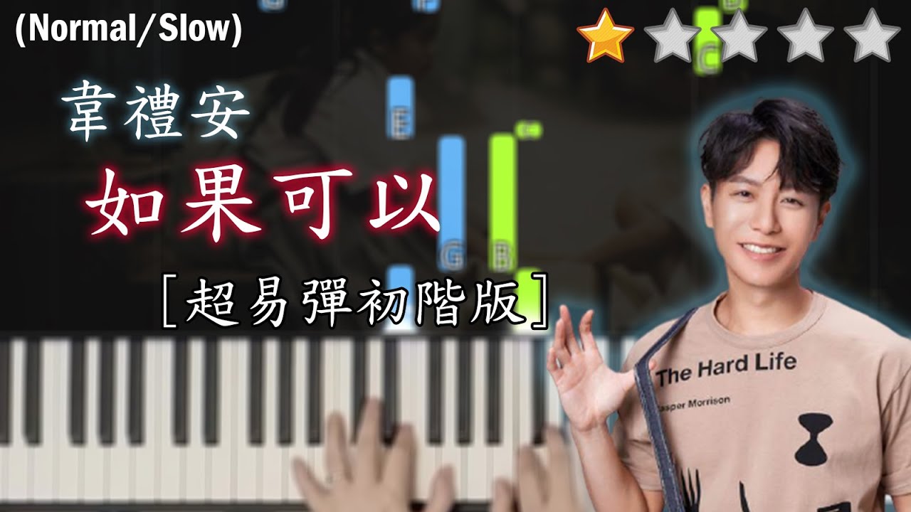 「鋼琴教學」如果可以 (超易彈初階版)－韋禮安 WeiBird | 電影「月老」主題曲 | Piano Cover 琴譜