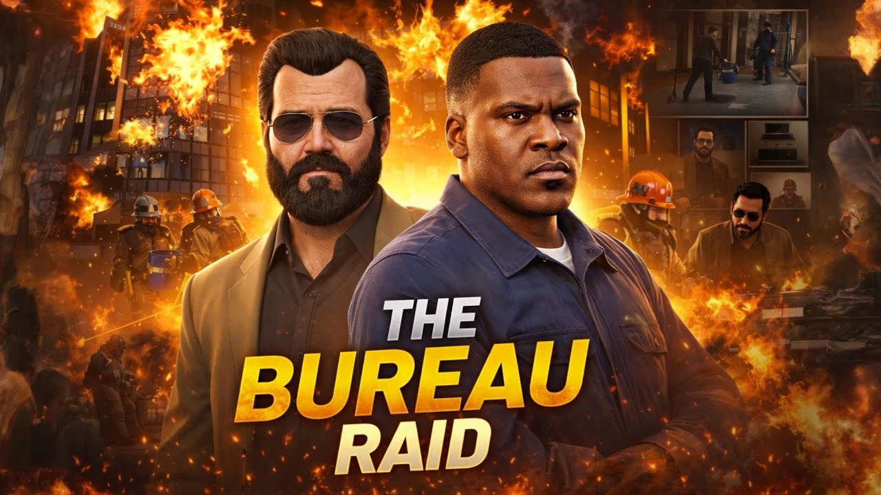 THE BUREAU RAID: Poora Building Phook Diya! 🔥 MICHAEL, FRANKLIN, LESTER |GTA 5 HINDI VOICE|