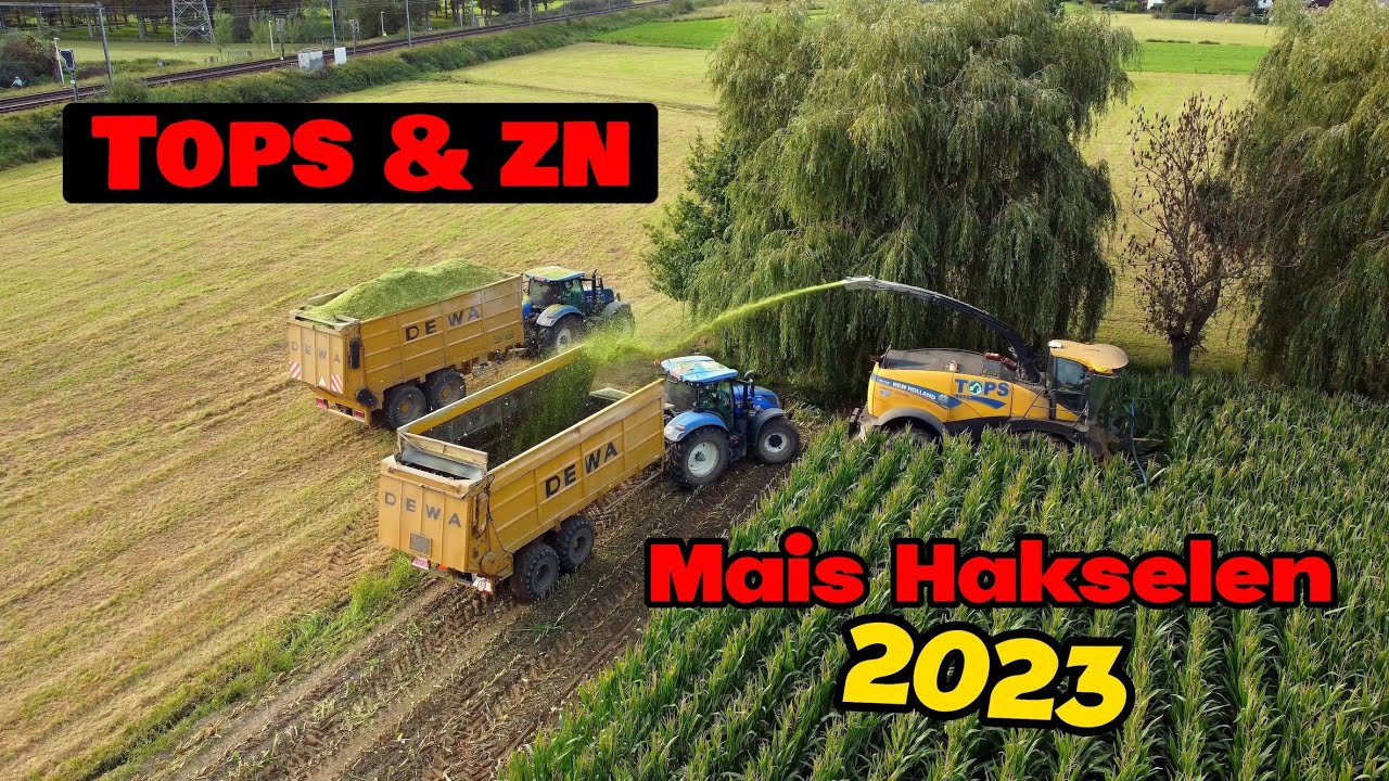 Mais Hakselen 2023 - Tops & zn - New Holland FR780 - 4K Drone & Go-pro VELD 2