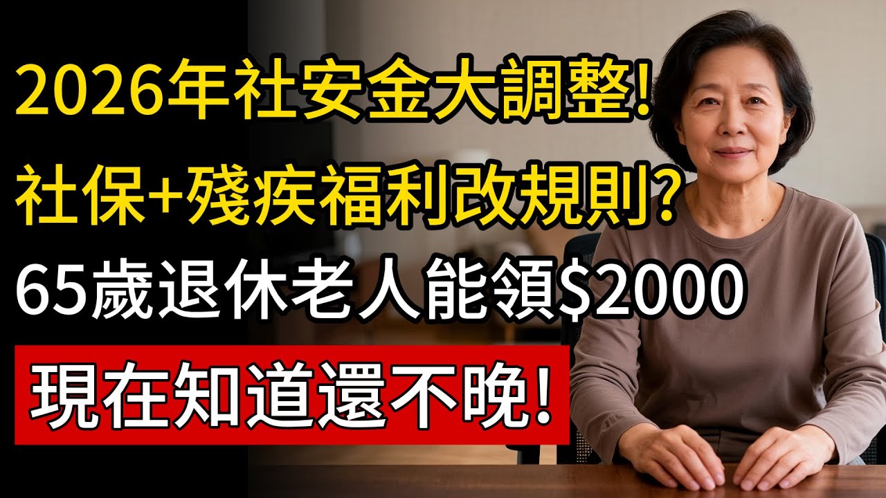 2026年社安金要動大動作!社會保障+殘疾福利要改规則?65歲退休老人能领$2000，現在知道不晚! #社會保障 #退休金 #社安金 #退休金 #傷殘補助