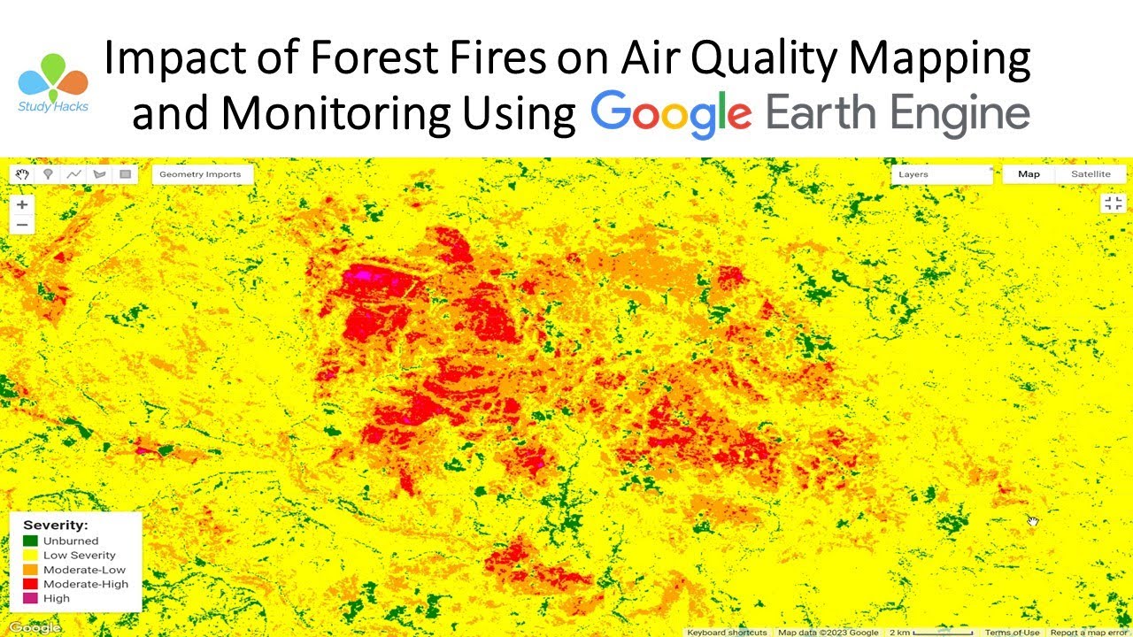 Impact of Forest Fires on Air Quality Mapping and Monitoring Using Google Earth Engine | Detect fire