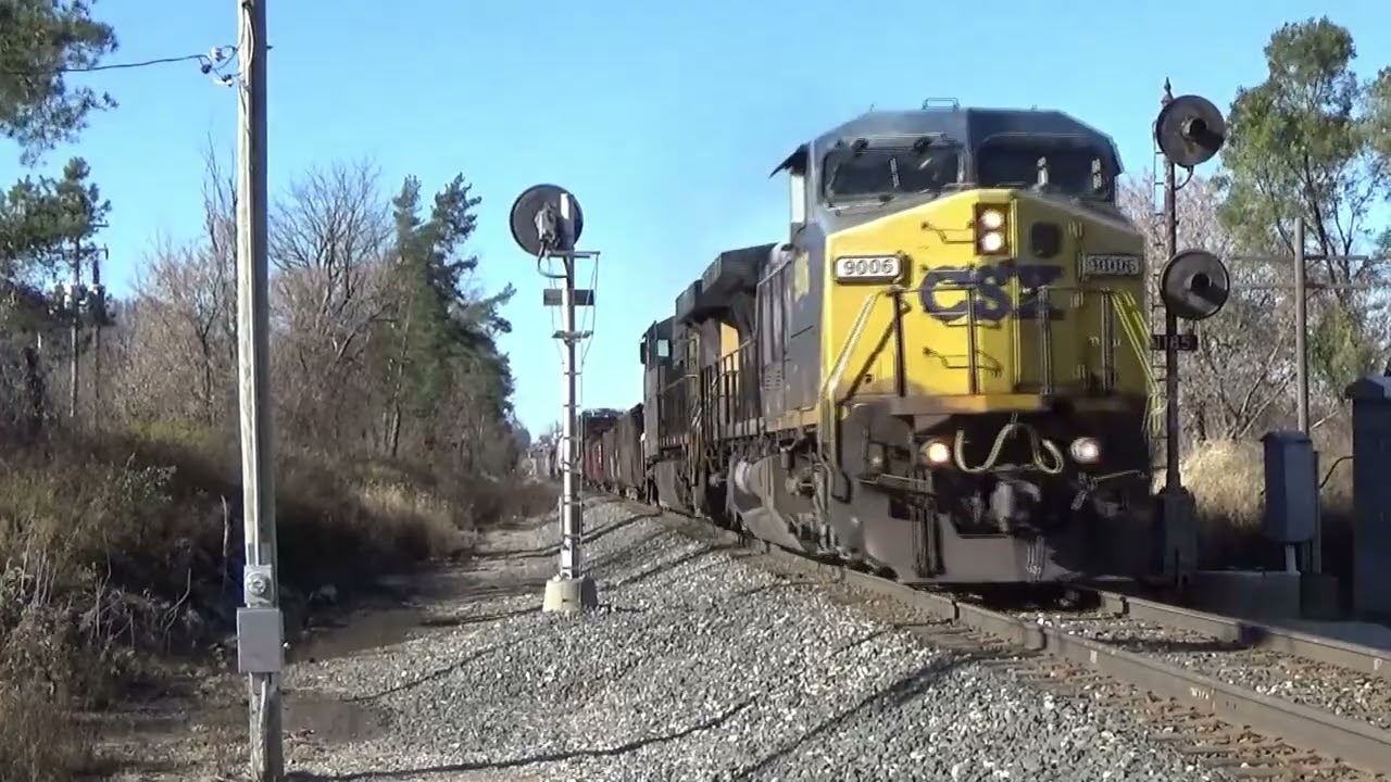 Chasing CSX L303 with 9006 leading from Lake Odessa to Williamston, MI