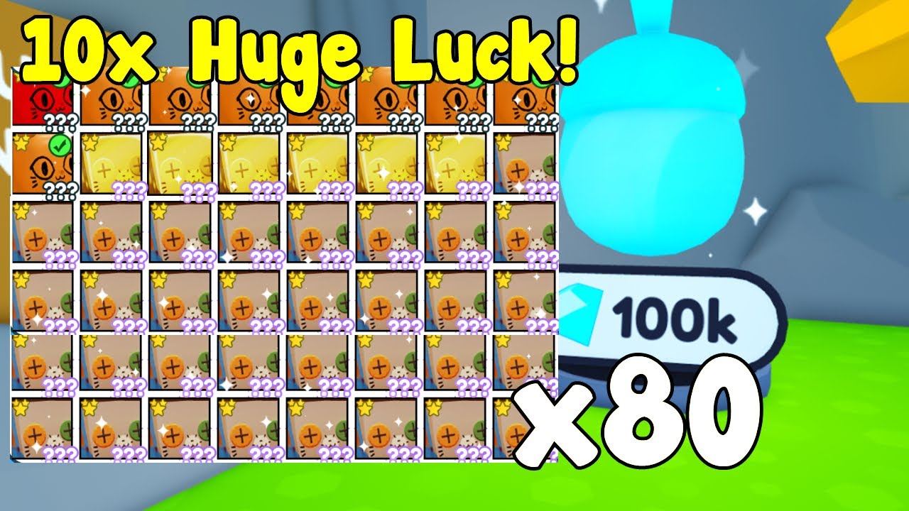 How Many Huge Pet Can I Hatch With 10x Huge Luck? - Pet Simulator X Roblox