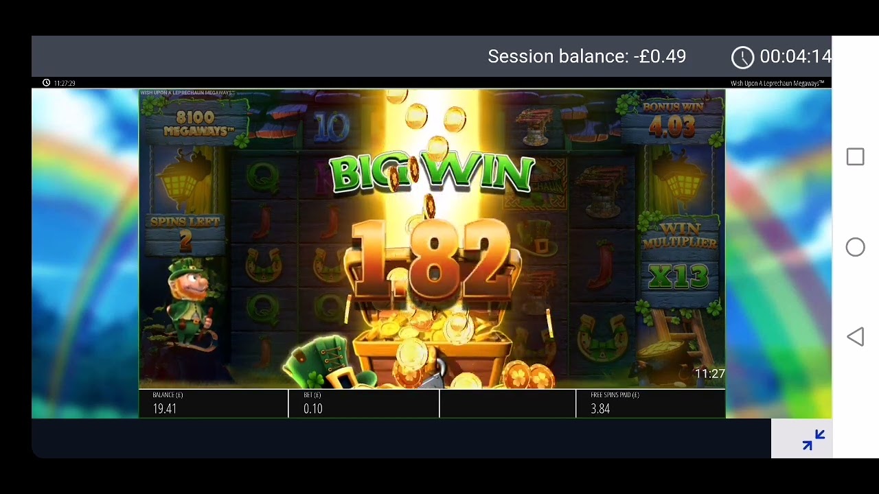 BIG WIN on Wish Upon a Leprechaun Bonus Round on MrQ Online Slots