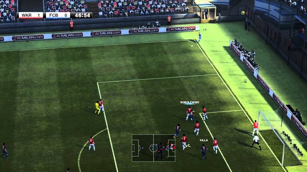 PES 2012 gameplay Wisła Kraków vs FC Barcelonal - Match level: Super Star (Superstar)