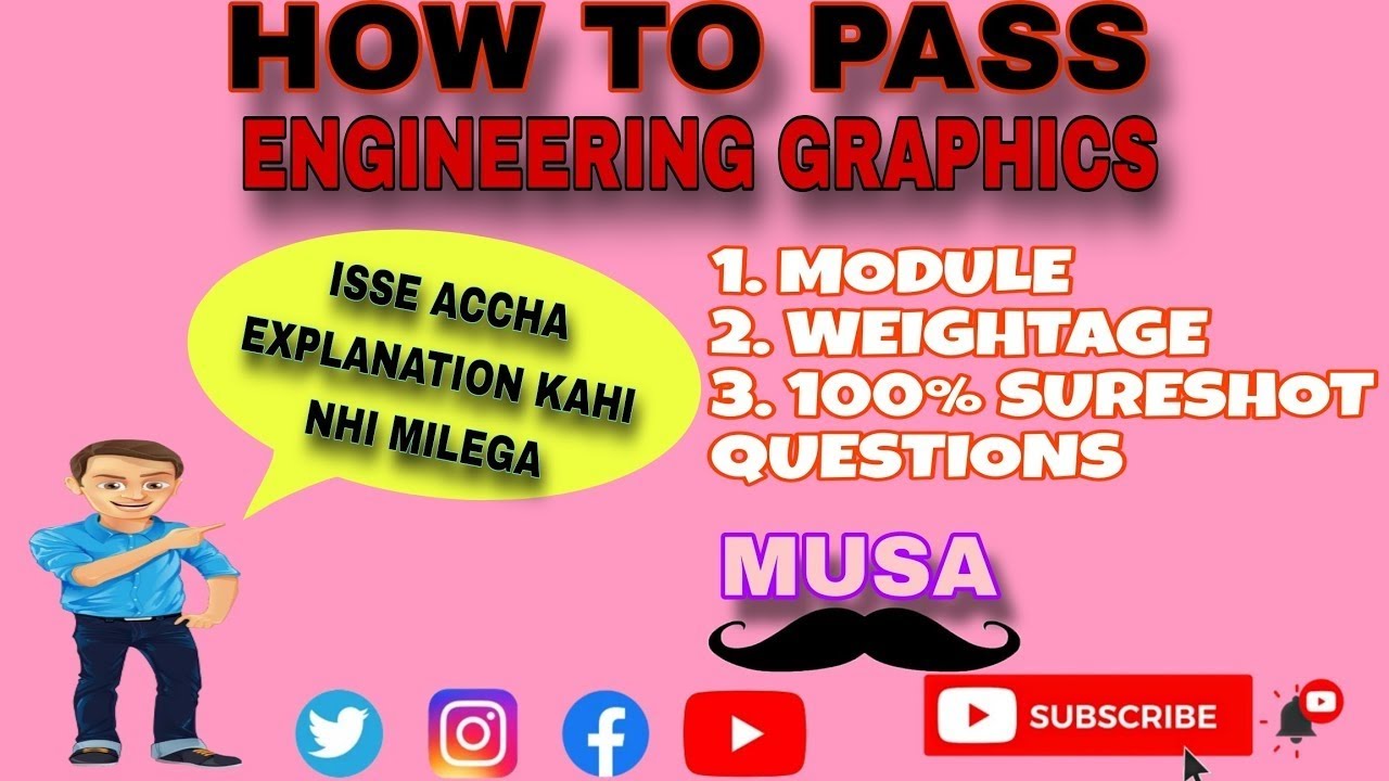 How to pass Engineering Graphics | 100% sureshot important Questions | MUSA | Shahid