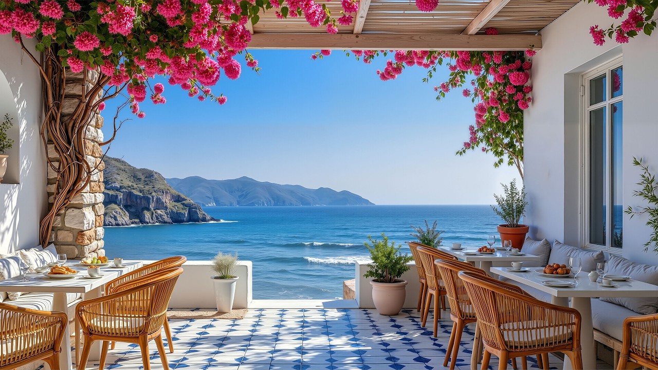 Bright Mediterranean Morning Bossa Nova ☕ Calm & Relaxing Jazz