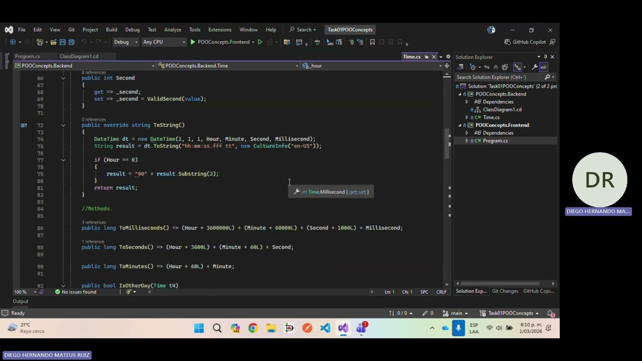 Task 01 POO Concepts, data structure