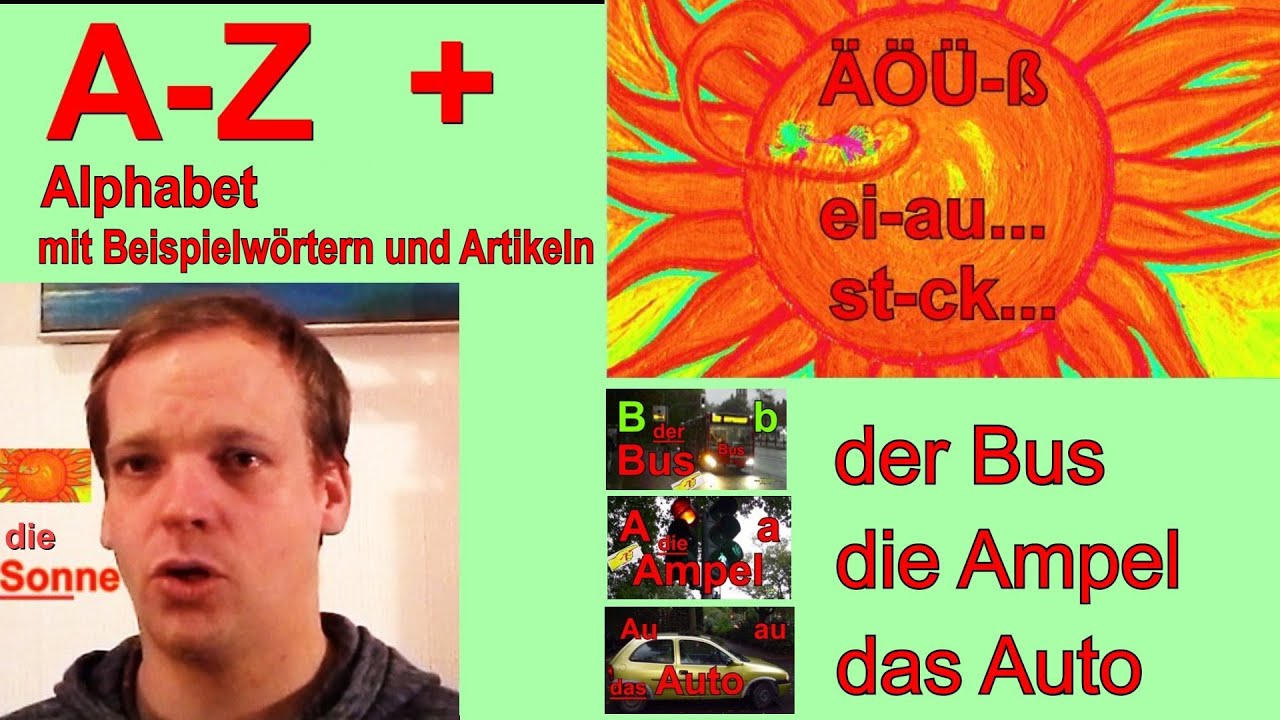 Alphabet und Wörter mit Artikeln und Bildern - Deutsch A1 -  Alphabetisierung DaF/DaZ  kostenlos