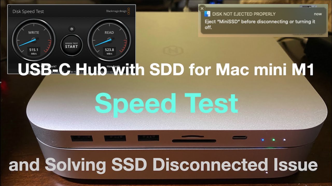 USB C Hub for M1 Mac Mini | Speed Test | SSD Disconnected Issue Solved