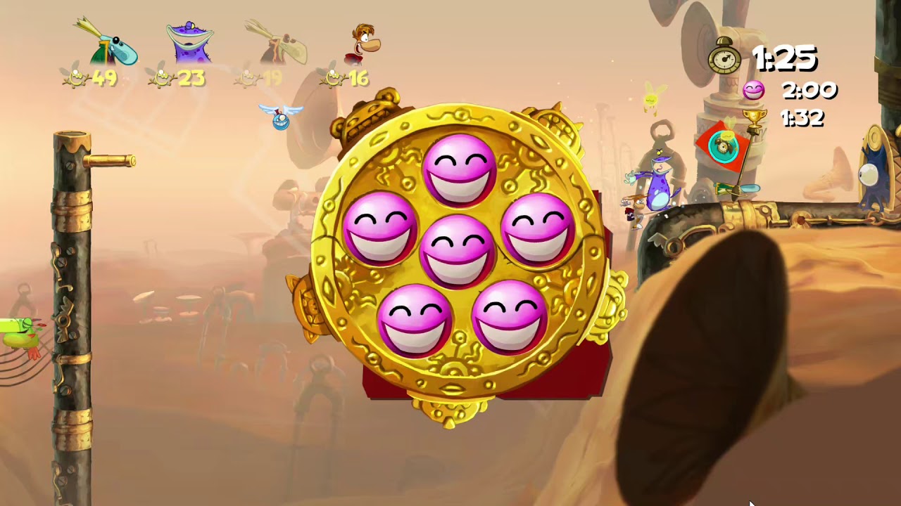 Rayman Origins (4 Players) #64 Desert Of Dijiridoos Time Trials