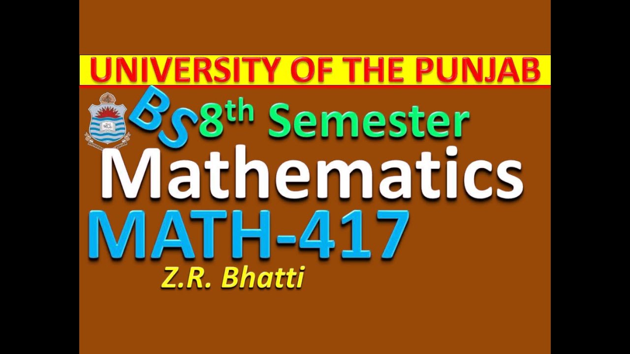 PU BS Question Papers MATH-417
