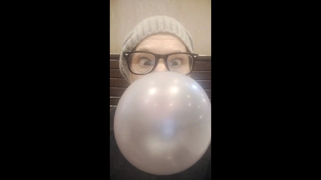 Public Bubble Gum Bubbles At The Train Station