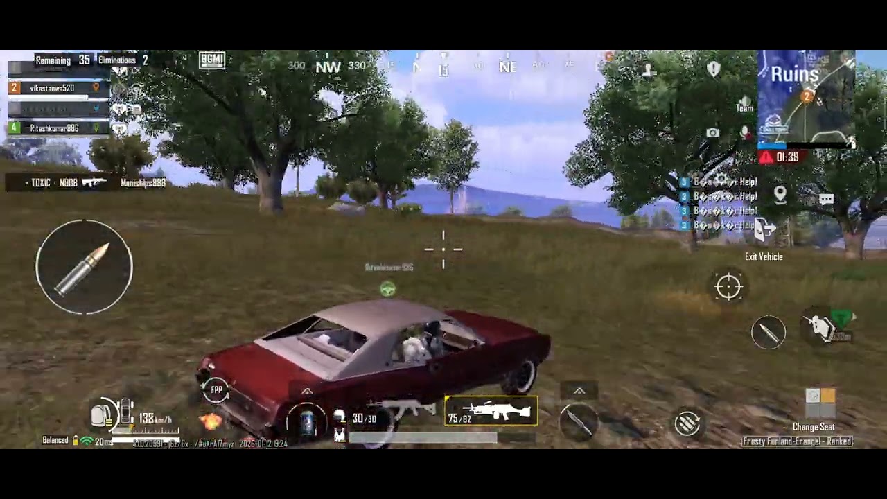 i didn't play match due to friend he was  busy to drive car 🚗🚗😄