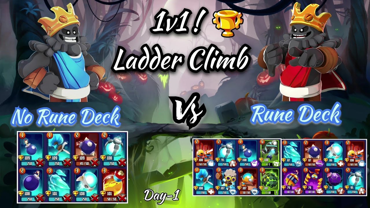 1v1! Ladder Climb - No Rune Deck Vs Rune Deck | Gala Season Day-1 | Badland Brawl