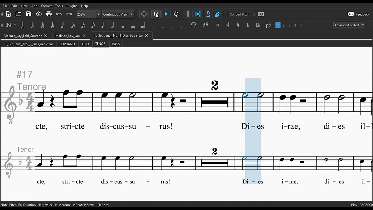 III  Sequenz  No  1 Dies Irae TENOR