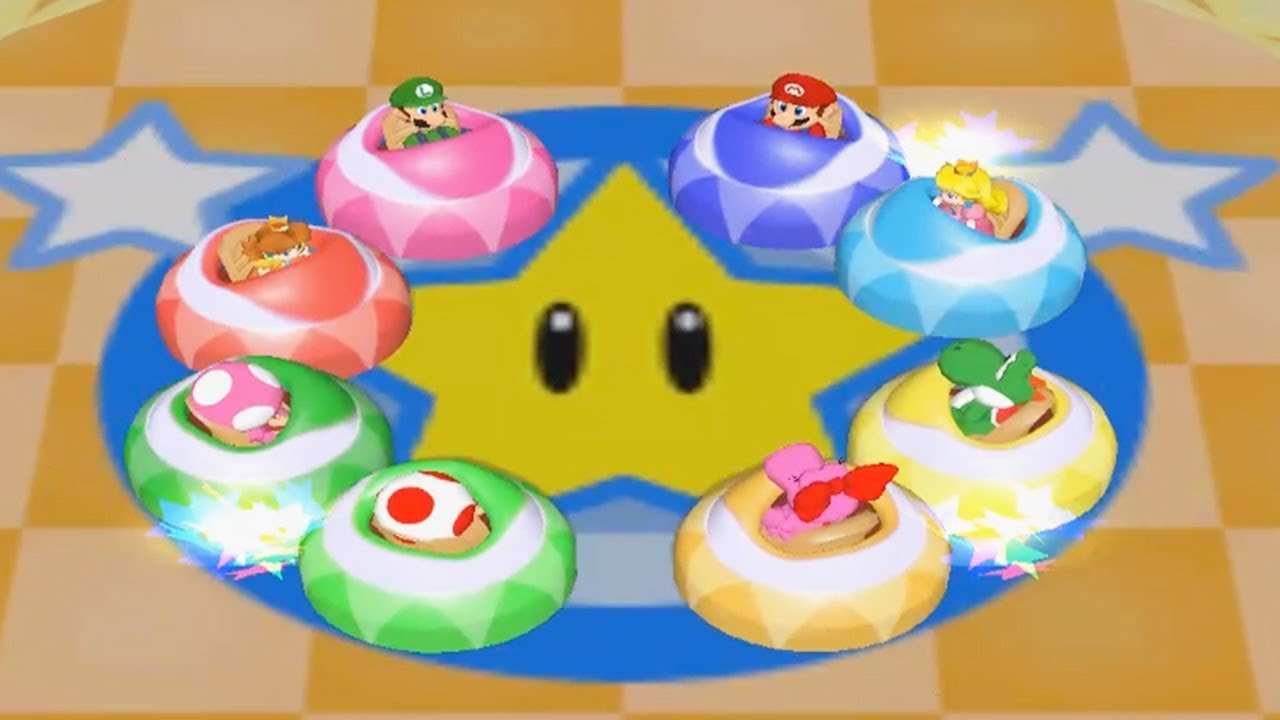 Mario Party 7 - 8 Player Ice Battle - Daisy Luigi Mario Peach Toad Toadette Birdo Yoshi (Master CPU)