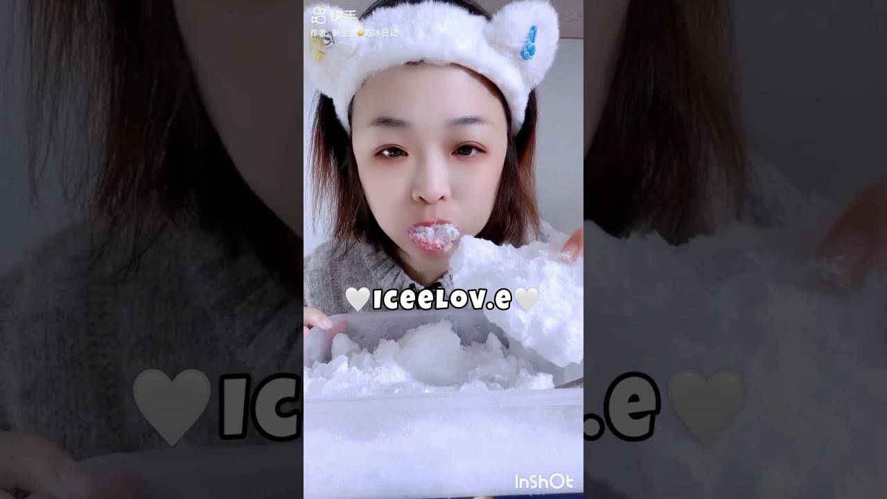 CRUNCHY ICE EATING BITES ONLY 😍WHITE CRUSHED ICE CHUNKS 💗 FREEZER FROST EATING