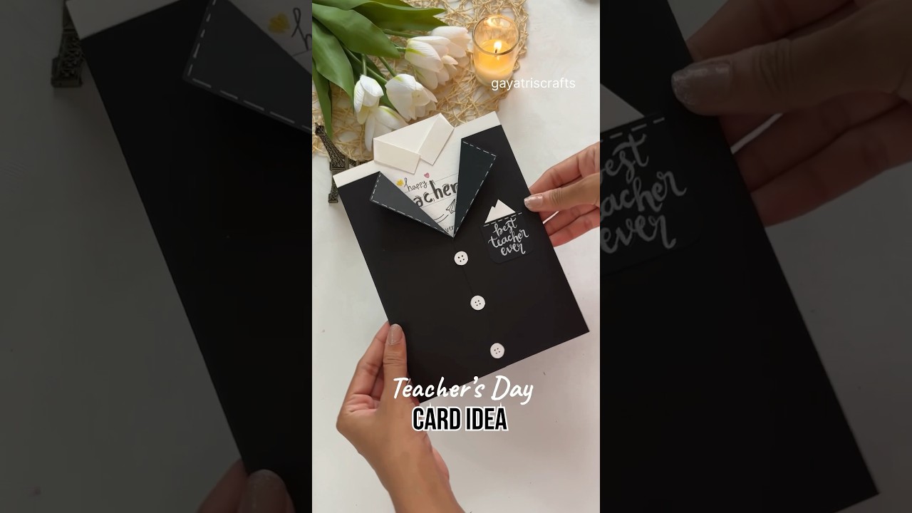 DIY Teacher's Day Card Idea #teachersday #teacher #teachersdaygift #teachersdaycard #crafts #diy