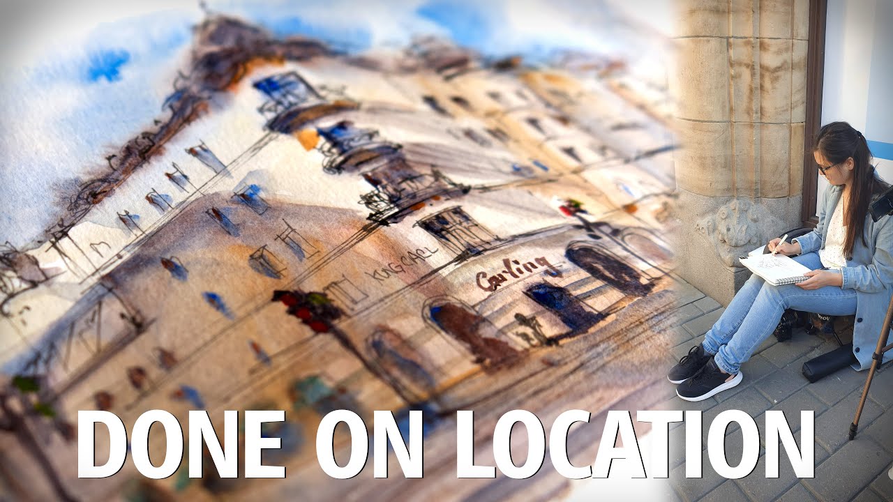 Urban Sketching on Location (Try sketching outside if you want to Improve your painting skills)