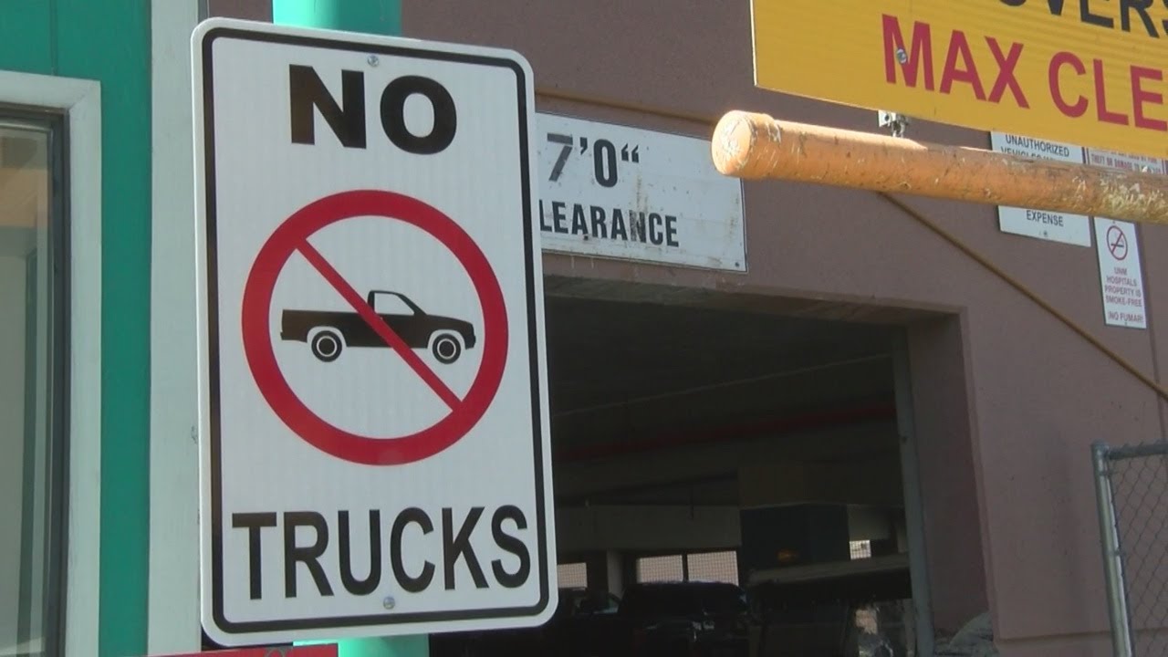 UNMH says 'no trucks' in parking garage
