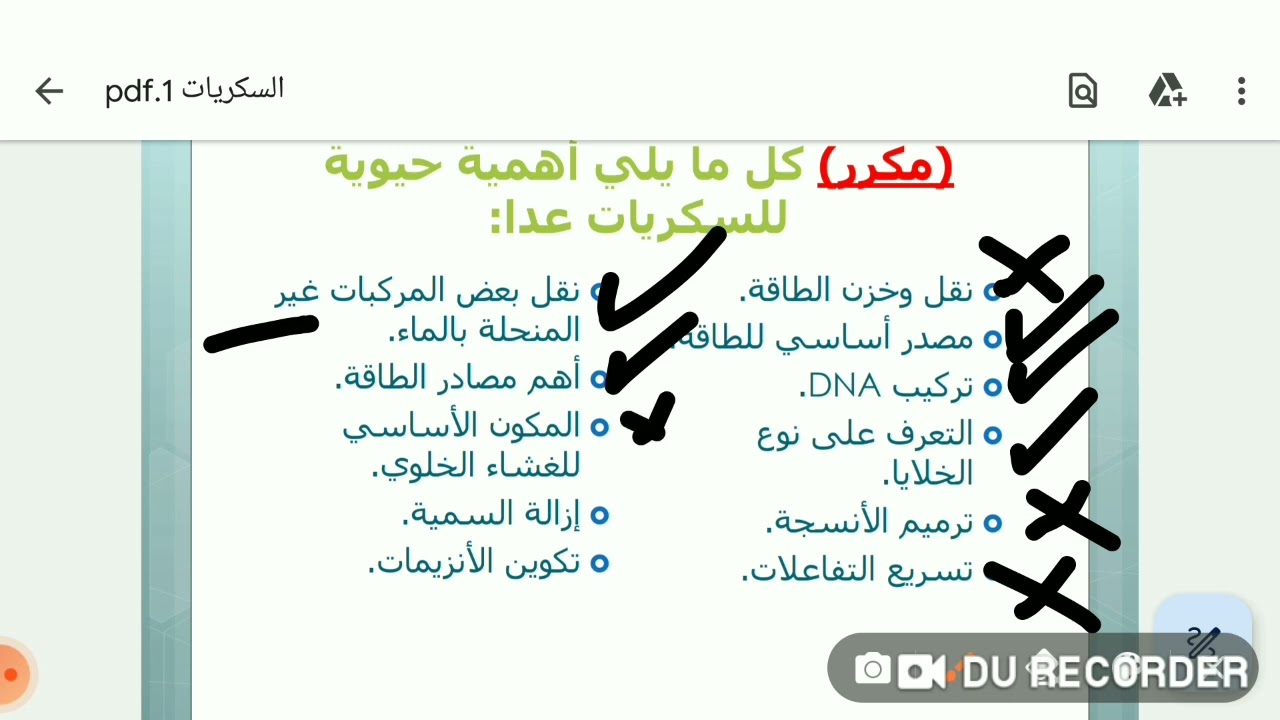 ملخص ذهبي لفقرة الأهمية الحيوية للسكريات ب 4 دقائق
