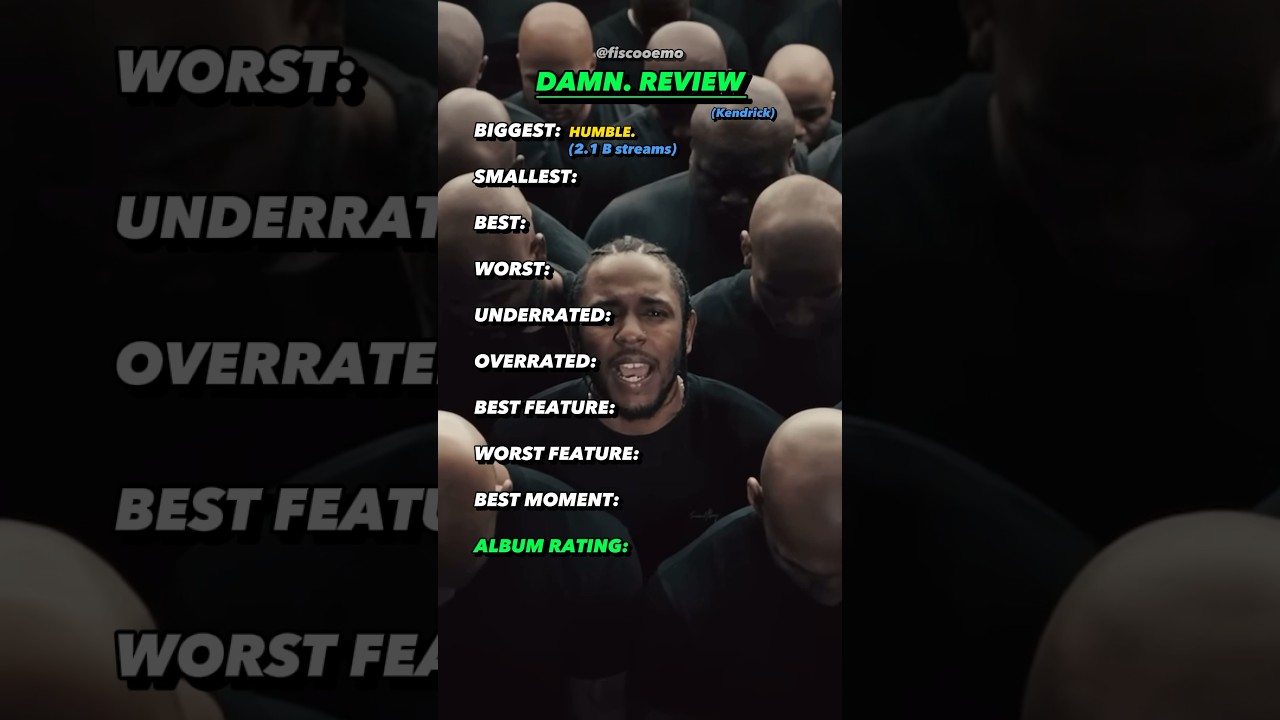 Kendrick lamar&rsquo;s BEST album?! #kendricklamar #damn #rap #review #song #album