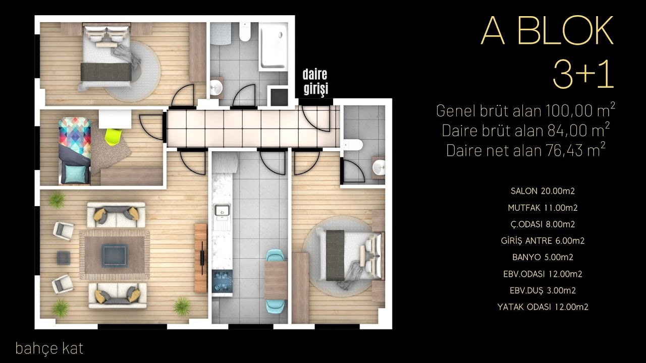SketchUp 3D KAT PLANI BAŞTAN SONRA+RENDER AYARLARI