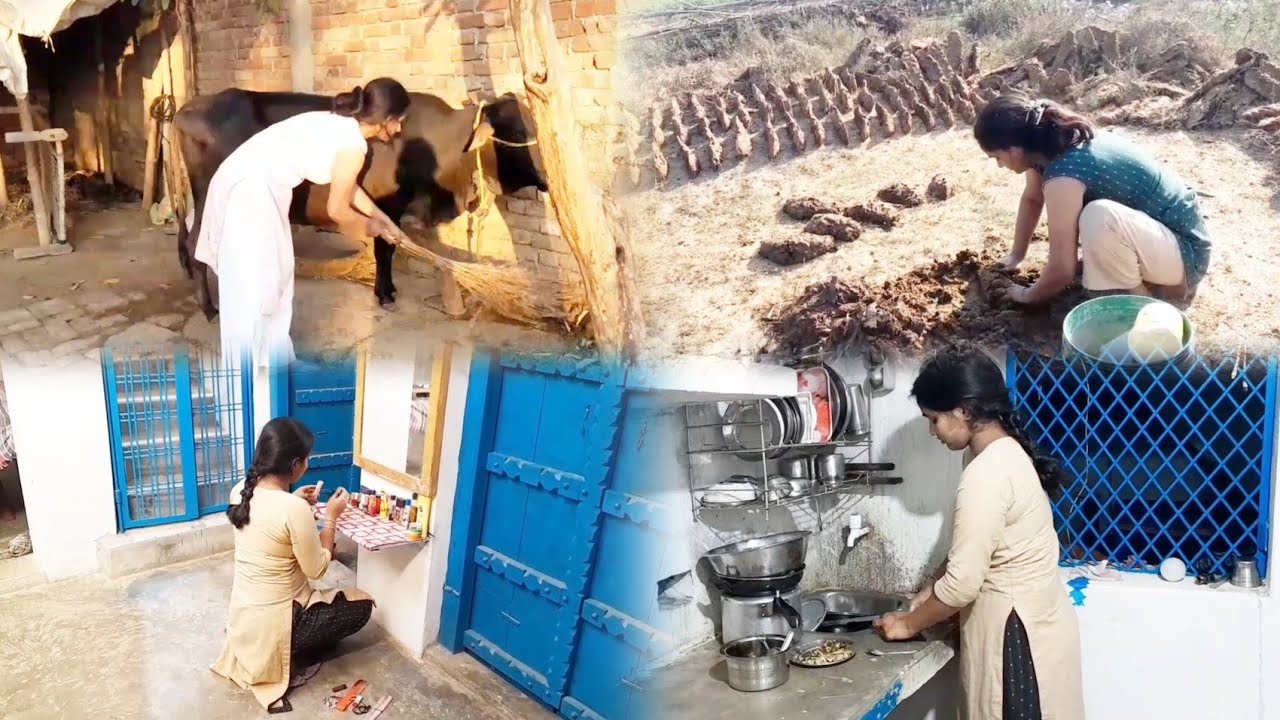 आज तो🤷‍♀️बहुत सारा काम हो गया था और खेत🌾से चारा भी लाना था...#longvlog