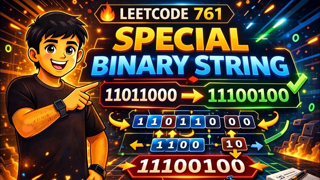 LeetCode 761 | Special Binary String 🔥 | Hard Problem Explained | O(N&sup2;) Recursion Trick
