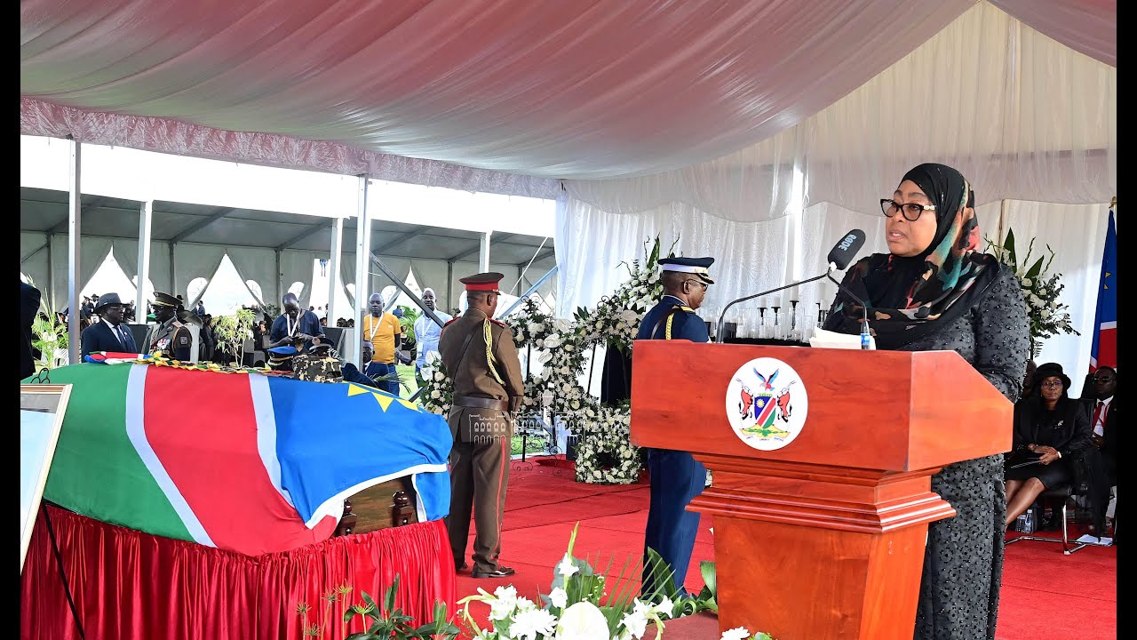 HOTUBA YA RAIS SAMIA KATIKA MAZISHI YA ALIYEKUWA RAIS WA NAMIBIA HAYATI DKT. HAGE GEINGOB