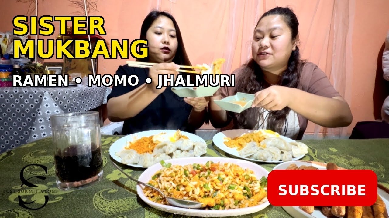 🤤 Eating Everything We Love! Ramen + Momo + Jhalmuri Mukbang with My Sister | Just Sukmit Vlogs