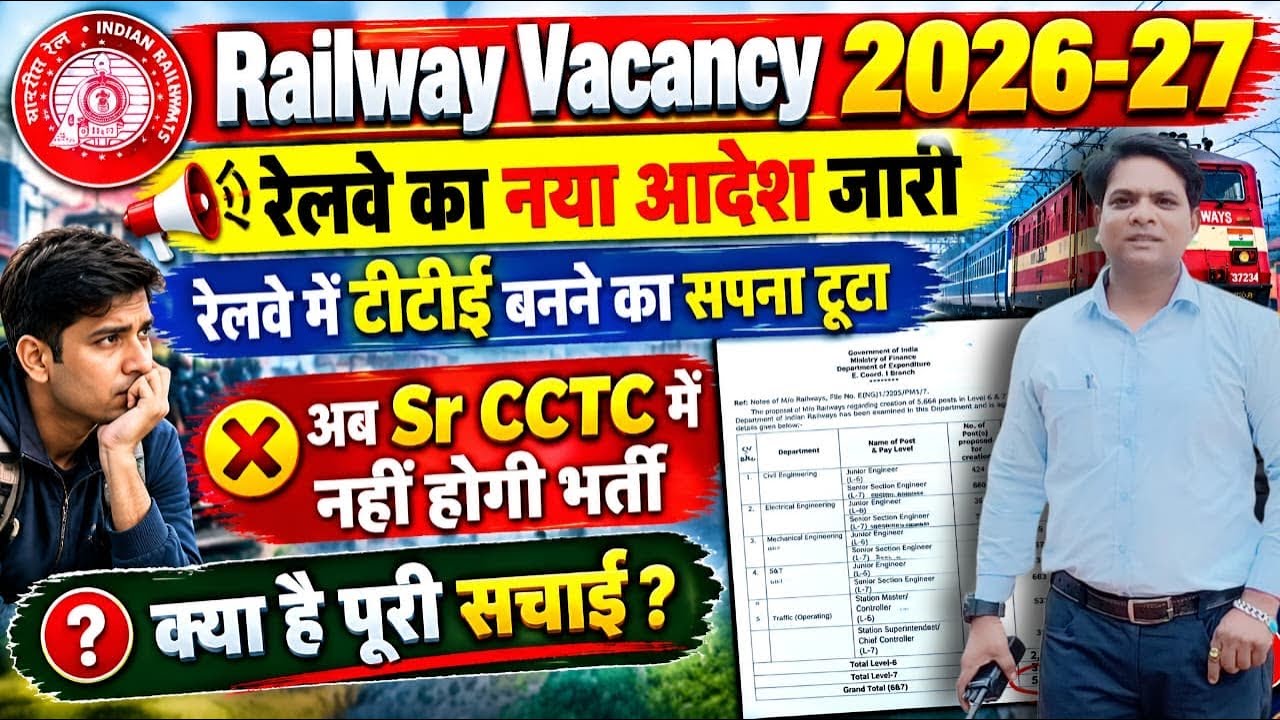 Railway Vacancy 2026 New Official Letter Out | TTE Vacancy 2026 | RRB NTPC New Vacancy 2026 
